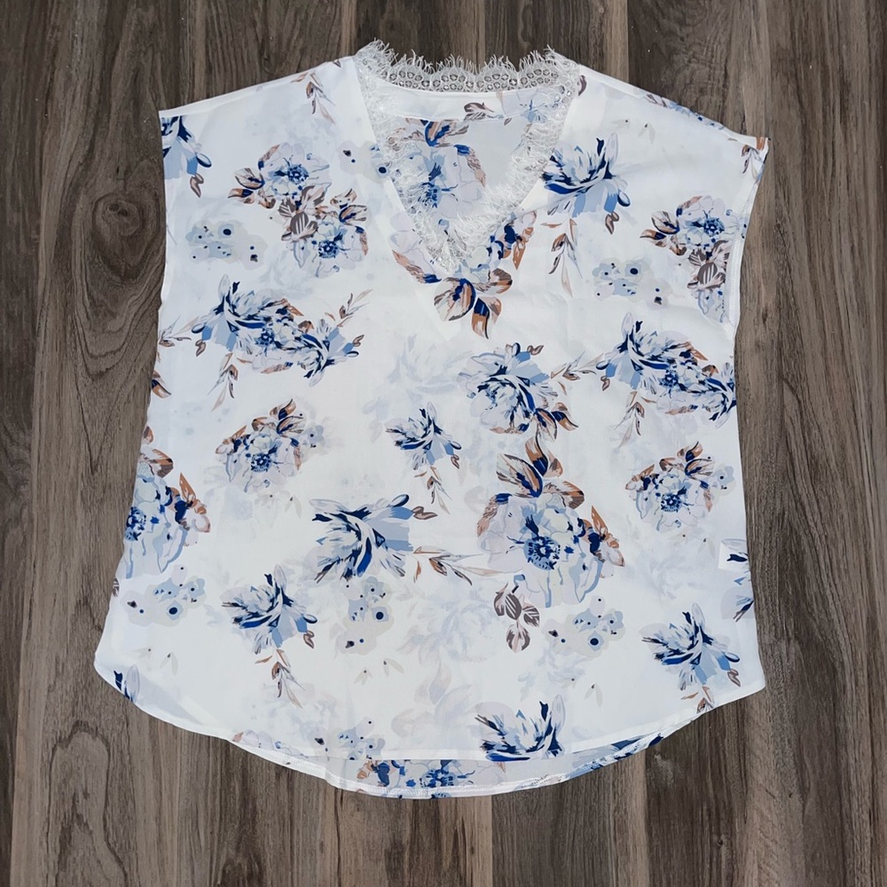 DOKOTOO—White Floral Blouse